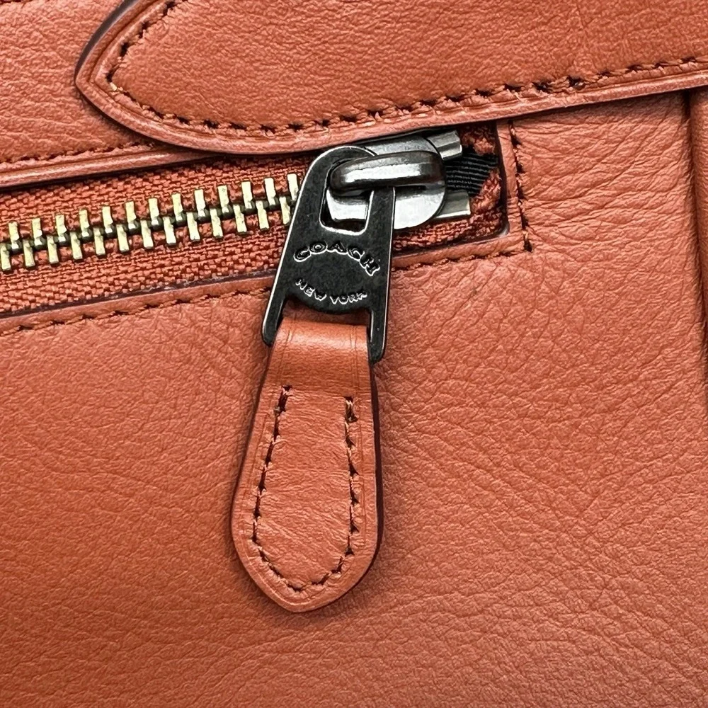Genuine Coach F23204 Hudson Messenger Tote Terracotta 2 Way Leather Shoulder Bag
